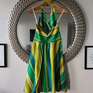 Fit and flare tropical print dress
